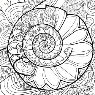 Intrikat Spiral Musling Farvelaegningsside 74139-17516