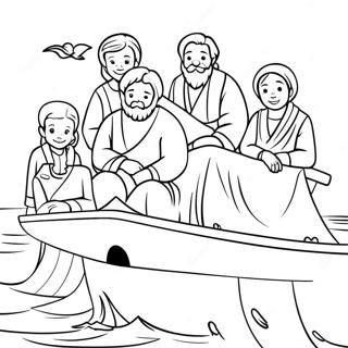 Noah Og Hans Familie Pa Arken Farvelaegningsside 74343 17674