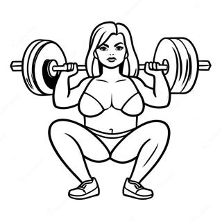 Staerk Kvinde Der Lofter Vaegte Farvelaegningsside 74547 17836