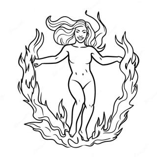 Dansende Flammer Farvelaegningsside 74598-17873