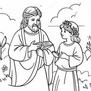 Farvelaegningsside Med Farverige Bibelillustrationer 74677-17938