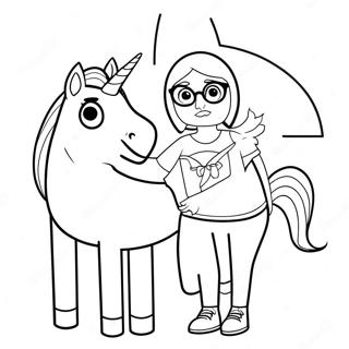 Tina Belcher Med Enhjorning Farvelaegningsside 74934-18143