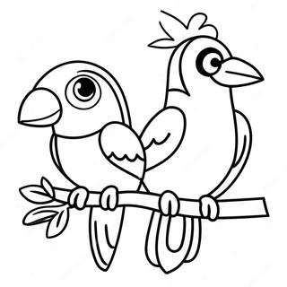 Farverige Tropiske Fugle Farvelaegningsside 75037-18218