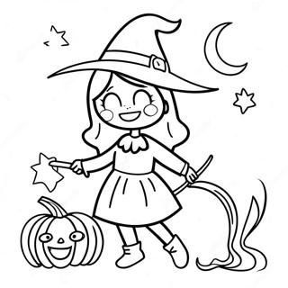 Venlig Heks Trick Or Treat Farvelaegningsside 75243-18379