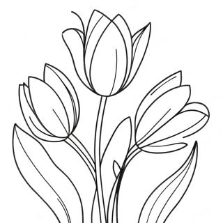 Farverige Tulipaner I Blomstring Farvelaegningsside 75549-18609