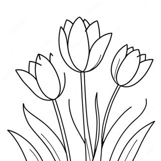 Farverige Tulipaner I Blomstring Farvelaegningsside 75549-18610