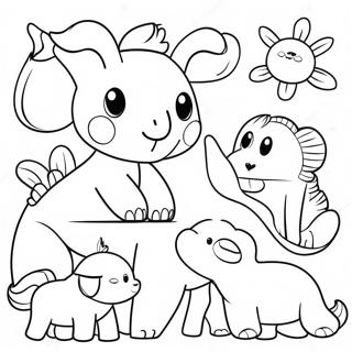 Farverige Felt Dyr Farvelaegningsside 76193 19109