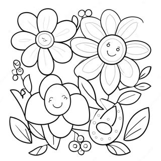 Sode Felt Blomster Farvelaegningsside 76194 19113