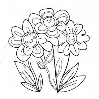 Sode Felt Blomster Farvelaegningsside 76194 19114