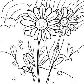 Farverige Blomster Og Jord Farvelaegningsside 76295 19195