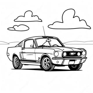 Mustang Gt I En Solnedgang Farvelaegningsside 76399-19283