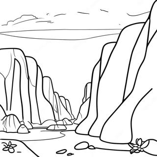 Farverig Klippeformation Farvelaegningsside 76499-19352