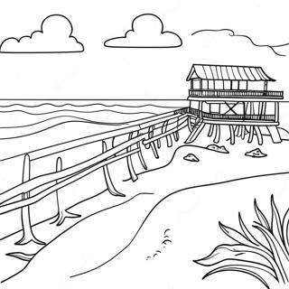 Outer Banks Strand Scene Farvelaegningsside 76549-19390