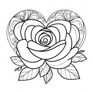 Smuk Hjerte Rose Farvelaegningssiden 76625-19452