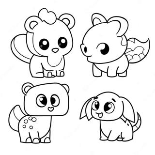 Sode Pixel Dyr Farvelaegningsside 76756-19553