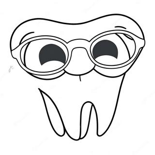 Sjov Tand Med Solbriller Farvelaegningsside 77113-19815