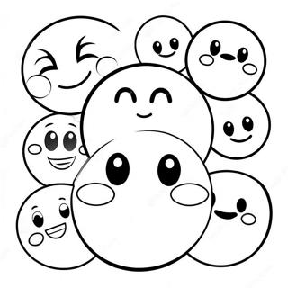 Glade Smilende Emoticons Farvelægningsside Farvelægningsider