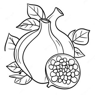 Farverig Granataeble Rosh Hashanah Farvelaegningsside 77656 20241