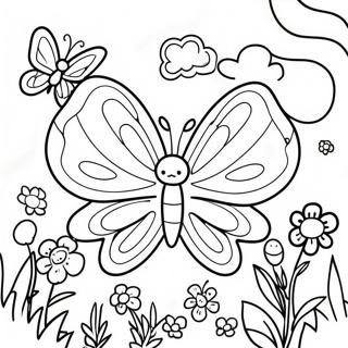 Farverig Sommerfuglehave Farvelaegningsside 77835-20371