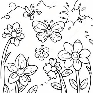 Farverig Sommerfuglehave Farvelaegningsside 77835-20372