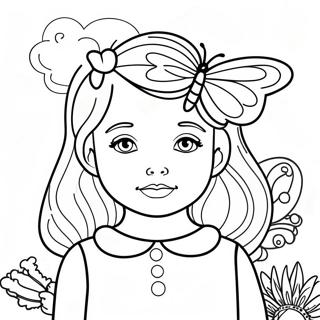 Fantastisk Pige Med En Sommerfugl Farvelaegningssider 78173-20639