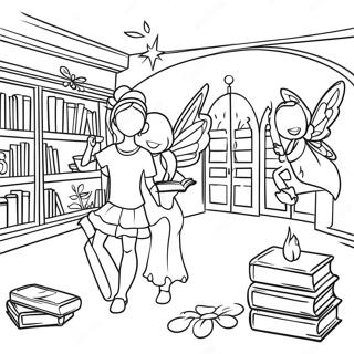 Magisk Bibliotek Med Feer Farvelaegningsside 78482-20878