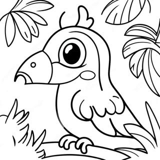 Farverig Papegoje I Junglen Farvelaegningsside 79100-21356