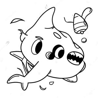 Farverig Baby Shark Halloween Farvelaegningsside 79206 21443