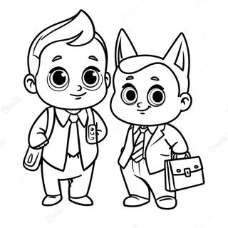 Boss Baby Med Aktetaske Farvelaegningsside 79334-21540