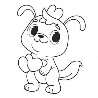 Bluey I Et Sodt Valentinsdag Kostume Farvelaegningsside 79386 21582