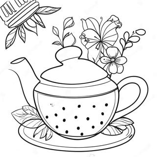 Elegant Teeparty Med Blomster Farvelaegningsside 79797 21885