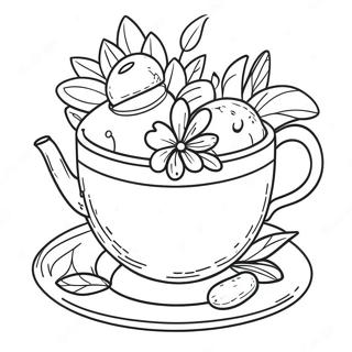 Elegant Teeparty Med Blomster Farvelaegningsside 79797 21886