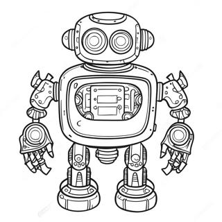 Detaljeret Steampunk Robot Farvelaegningsside 79875-21947