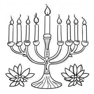 Farverig Menorah Farvelaegningsside 79924-21977