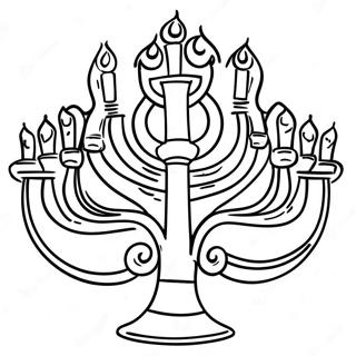 Farverig Menorah Farvelaegningsside 79924-21978