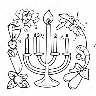 Glaedelig Hanukkah Fejring Farvelaegningsside 79925-21982