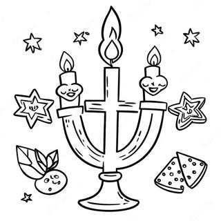 Glaedelig Hanukkah Fejring Farvelaegningsside 79925-21983