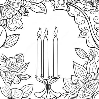 Charmerende Shabbat Stearinlys Farvelaegningsside 79927-21989