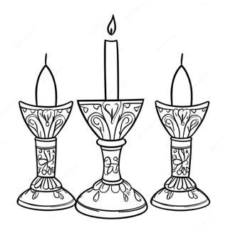 Charmerende Shabbat Stearinlys Farvelaegningsside 79927-21990