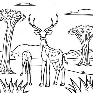 Majestaetisk Afrikansk Savanne Farvelaegningssiden 80132-22142