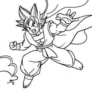 Goku Flyvende Med Nimbus Farvelaegningsside 8027-2593