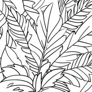 Farverige Palmeblade Farvelaegningsside 80365-22331