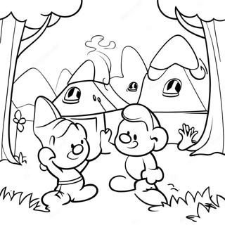 Smolfe Landsby Scene Farvelaegningsside 80593 22502