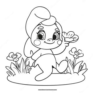 Smolfe Med Blomster Farvelaegningsside 80594 22505