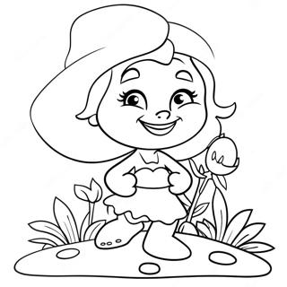 Smolfe Med Blomster Farvelaegningsside 80594 22506