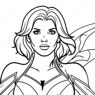 Black Widow Med Superhelte Kostume Farvelaegningsside 81700-23361