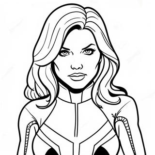 Black Widow Med Superhelte Kostume Farvelaegningsside 81700-23364