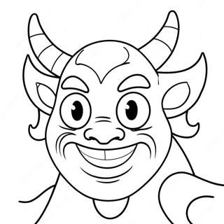 Venlig Daemon Med Et Smil Farvelaegningsside 82063-23652