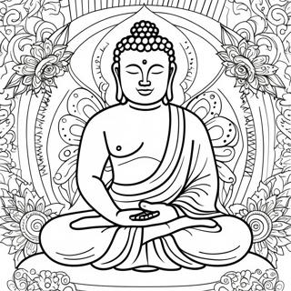 Fredfyldt Buddha Farvelaegningsside 82213-23786