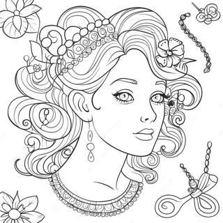 Krollet Har Med Tilbehor Farvelaegningsside 82602 24099